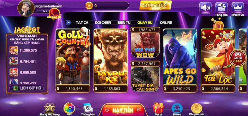 68 game bài được đánh giá cao về giao diện