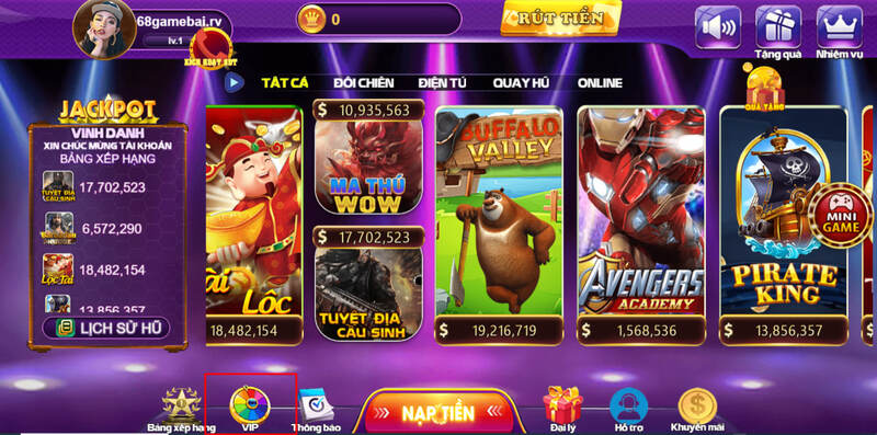 Chế độ vip 68 game bài dành cho thành viên tích cực