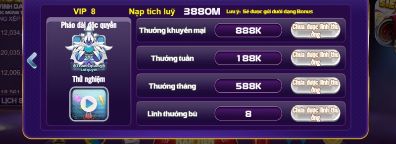 Chế độ vip mang đến những phần thưởng giá trị cho cược thủ