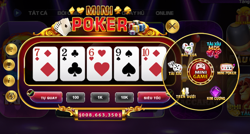 Mini poker 68 game bài là tựa game cực kỳ đặc sắc