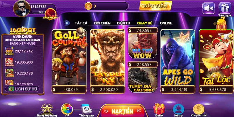 Nhấn chọn biểu tượng tuyệt địa cầu sinh 68 game bài