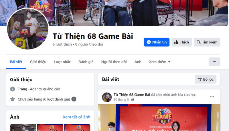 Theo dõi và ủng hộ các dự án thiện nguyện của 68 gamebai