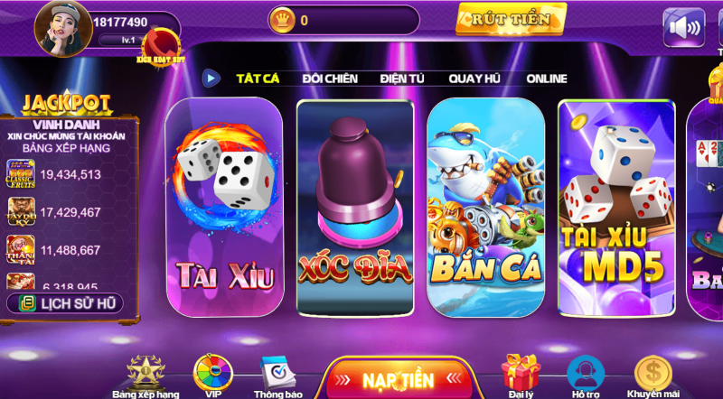 Truy cập cổng game để đổi mật khẩu 68 game bài