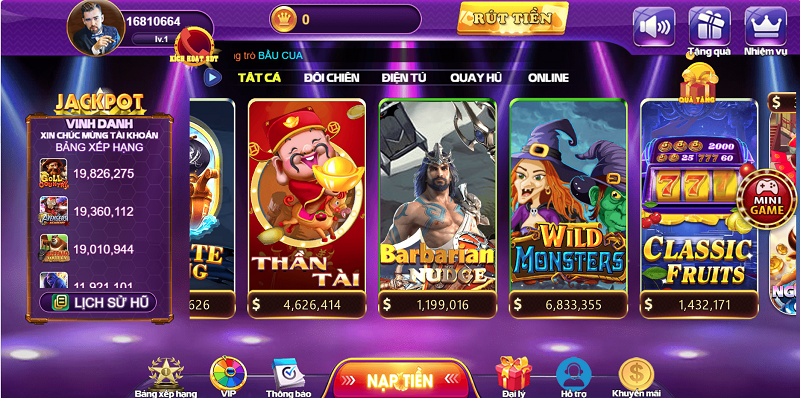 Barbarian Nudge - Tựa game quay hũ nổi tiếng và hấp dẫn tại 68gb