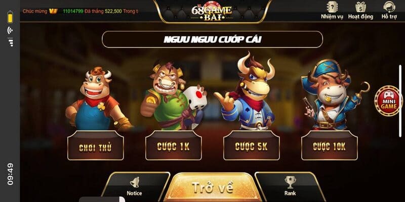 Các lưu ý quan trọng trong game ngưu ngưu cướp cái