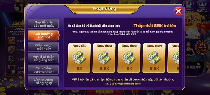 Chưa nhiều chương trình ưu đãi tại 68 game bài