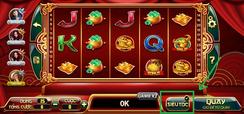 Tính năng siêu tốc trong game giúp tăng tốc độ hiển thị kết quả